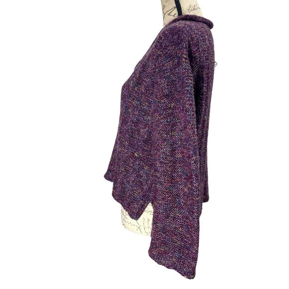Habitat I Clothes to Live In Purple Marled Knit Scoop Neckline Sweater Sz Small - Picture 6 of 11